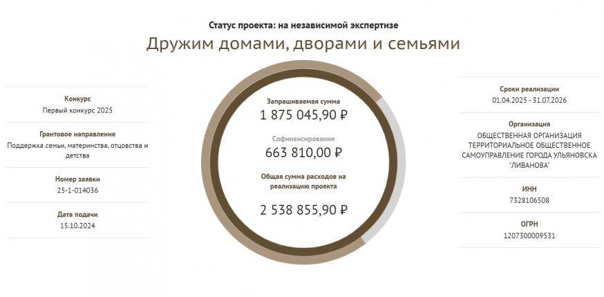 Участвуем в первом конкурсе 2025 года Фонда президентских грантов